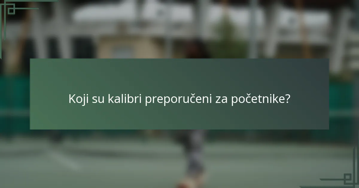 Koji su kalibri preporučeni za početnike?