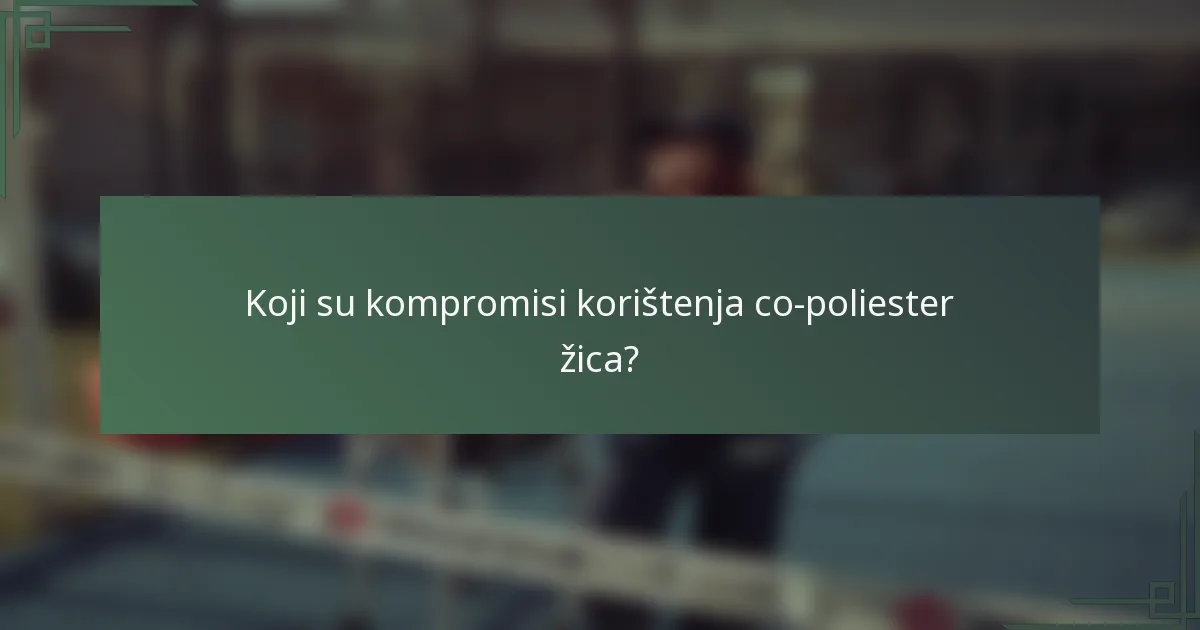 Koji su kompromisi korištenja co-poliester žica?
