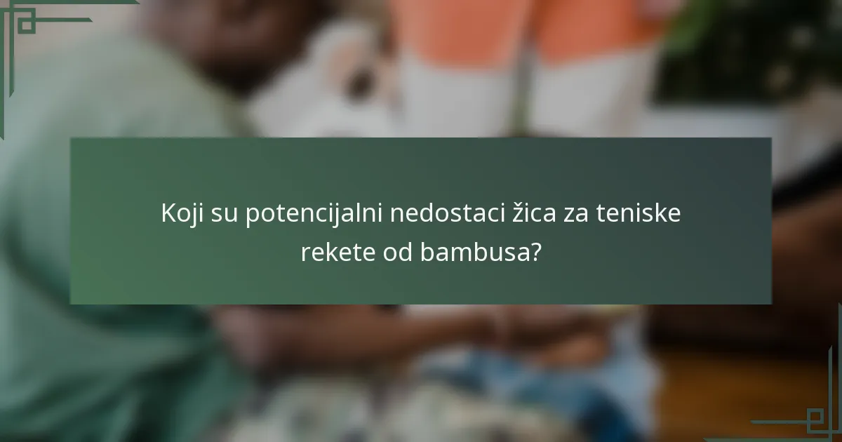 Koji su potencijalni nedostaci žica za teniske rekete od bambusa?